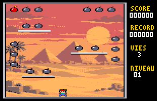 Niveau 1, l'Égypte et ses pyramides au coucher du soleil.